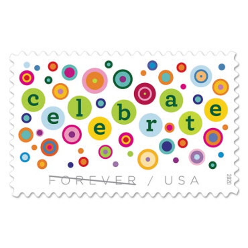 Foil Let's Celebrate Stamps USPS Forever Postage Stamps US Etsy