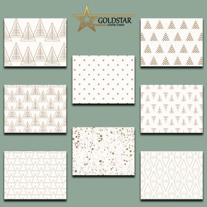 Ensemble de cartes de vœux 8 Pk - Motifs de vacances en or - Assortiment de cartes 4,25 « x5,5 » (A2) - GC001048 - Lamination satinée à l’extérieur / Vierge / Non revêtue