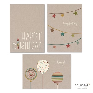 Cartes postales - Anniversaire/Célébration rustique et moderne CARTES POSTALES par GSGS - Assortiment de 6 cartes pleine taille 5 x 7 po. - PC001013 - Fait main à Los Angeles