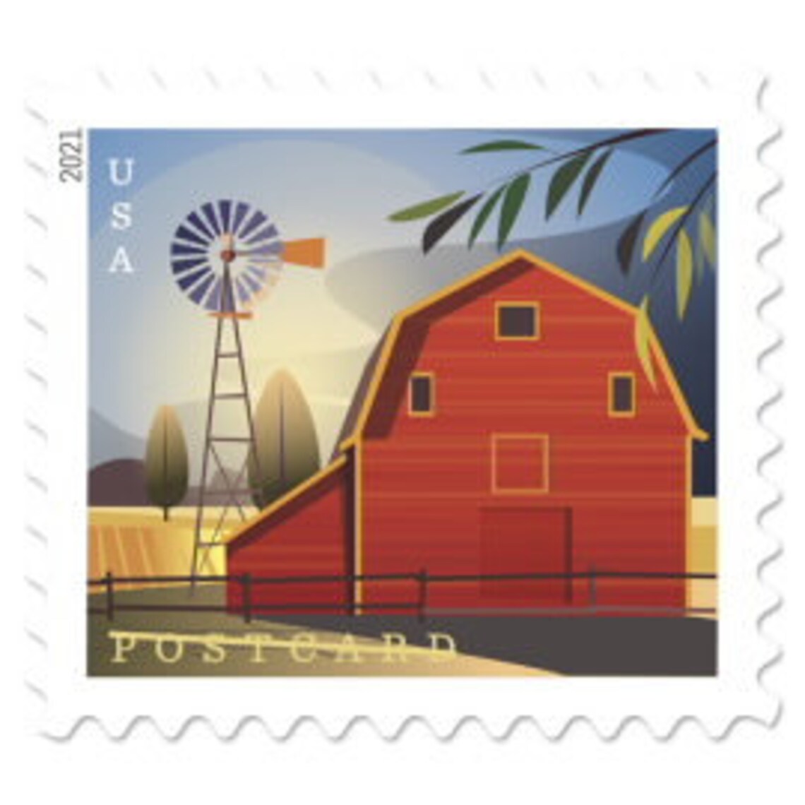 Barns Postcard Stamps USPS Postcard Postage Stamps 2021 Etsy
