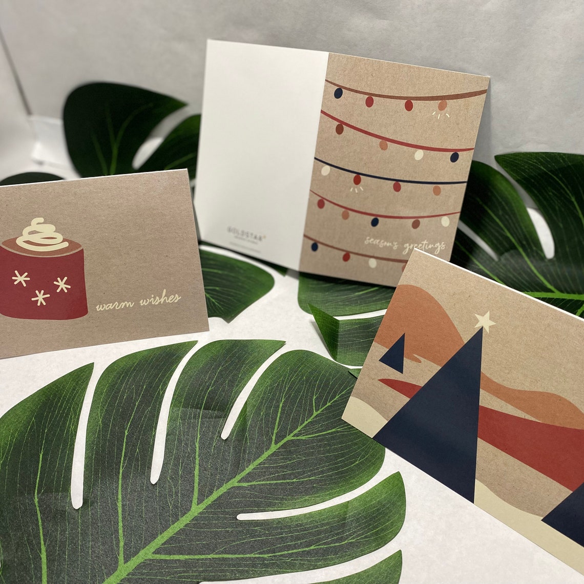 6 Pk Greeting Card Gift Set Rustic Modern Christmas Luxury Etsy