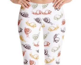 Snails Multi Color Fall Cottage Core Cute  Soft Leggings XS-XL