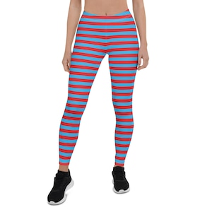 Dr. Seuss Inspired Thing 1 & Thing 2 Costume Dress-Up Cosplay Youth Leggings - Red and Blue Stripes Tights