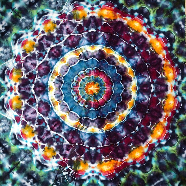 Mandala tapisserie teintée à la main Tie Dye