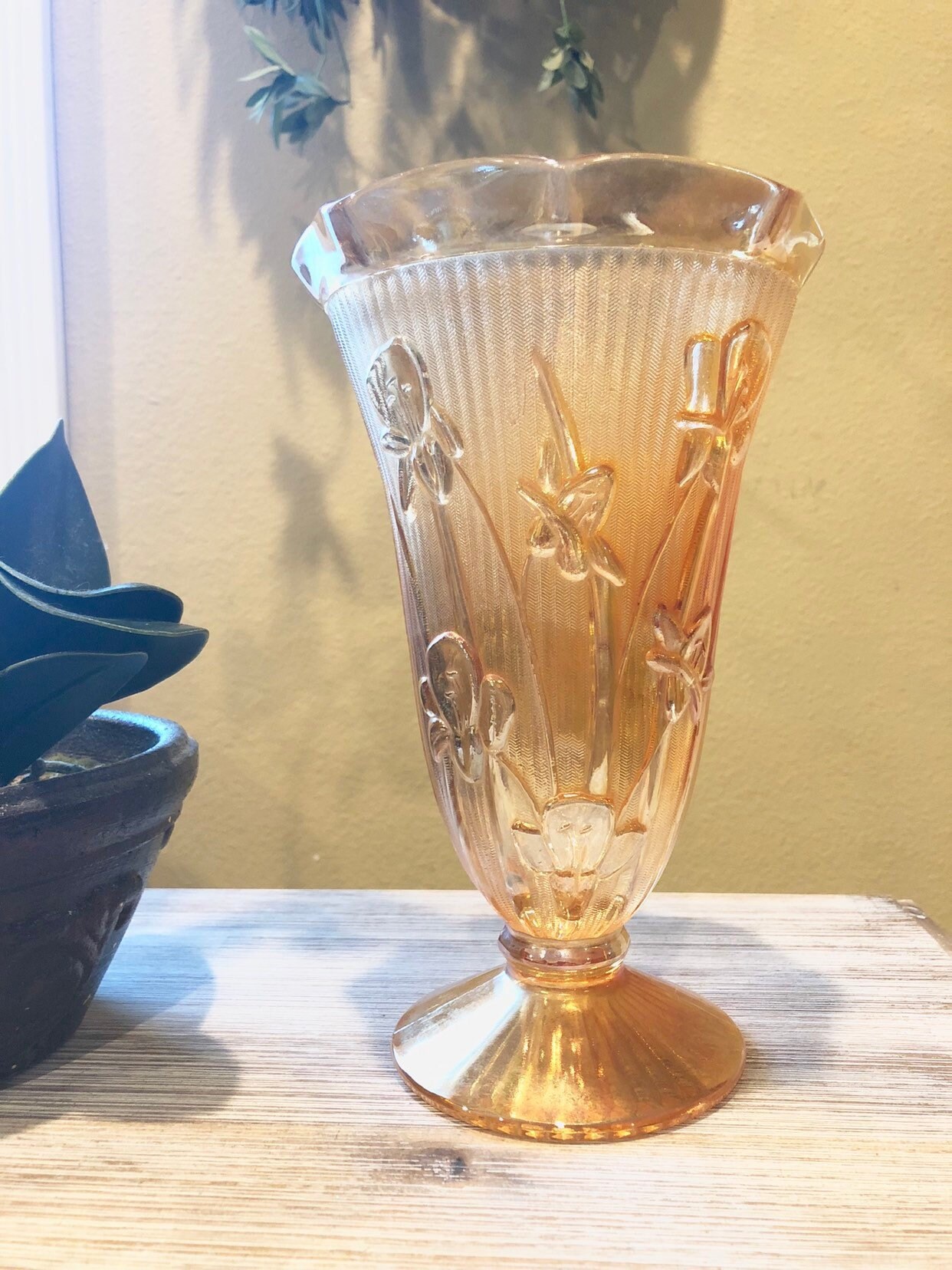 Carnival Peach Jeanette Marigold Iridescent Iris and Herringbone