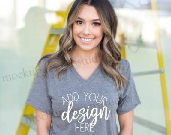 Bella Gray Shirt Mock Up Gray Vneck Mock Up Bella Gray Shirt Mock Up Gray Vneck Mock Up