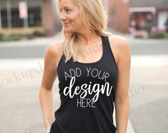 Download Free Tank Top Model Mock Up Next Level 1533 Black (PSD ...