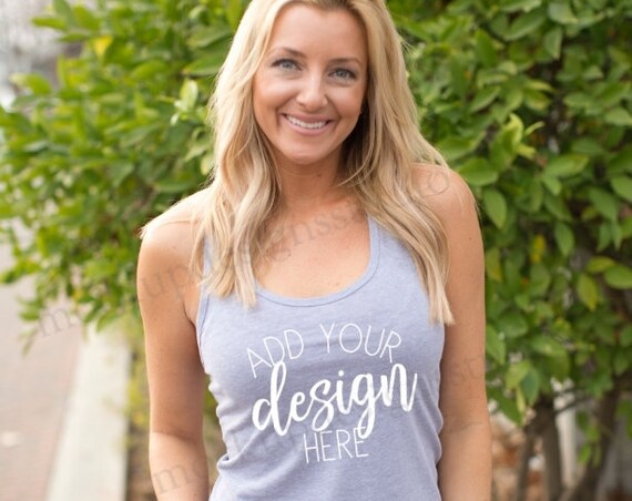 Next Level 1533 Mock Up Heather Gray Tank Mock