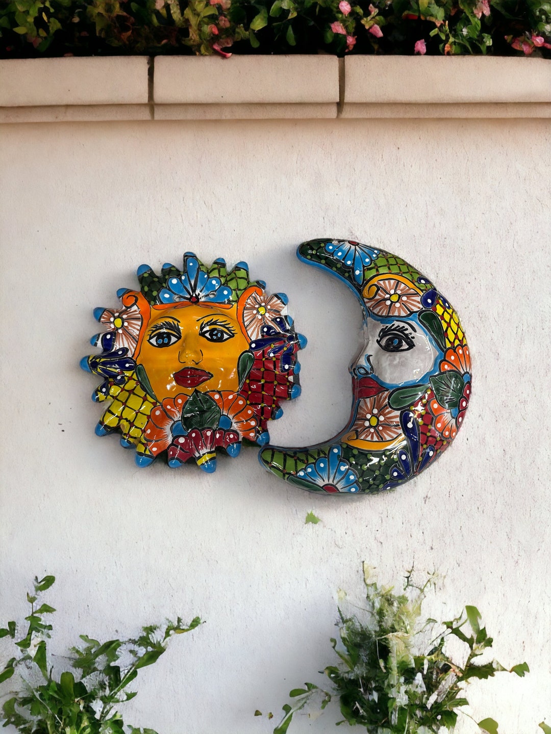 Talavera Sun and Moon Wall Decor Indoor / Outdoor Use Etsy