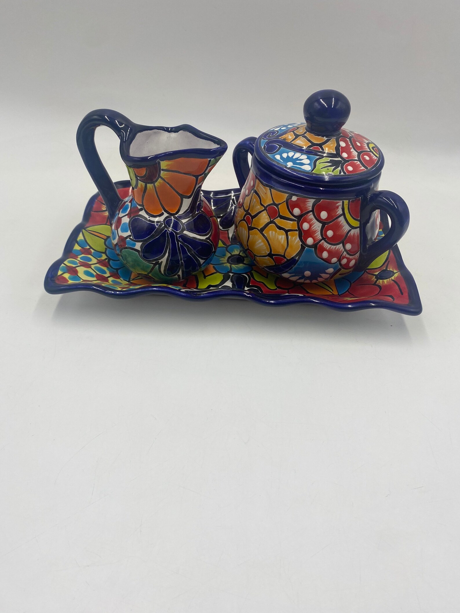 Ceramic Talavera Cream & Sugar Set With or Without Tray Etsy