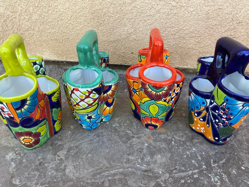 Mexican Talavera Ceramic Pottery Utensil Holder Made in Etsy
