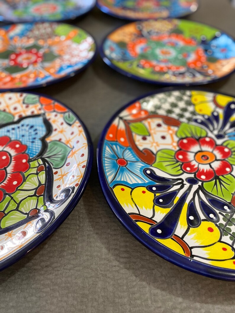Set of 4 Mexican Pottery Talavera Plates 11.5 Lead Etsy Canada