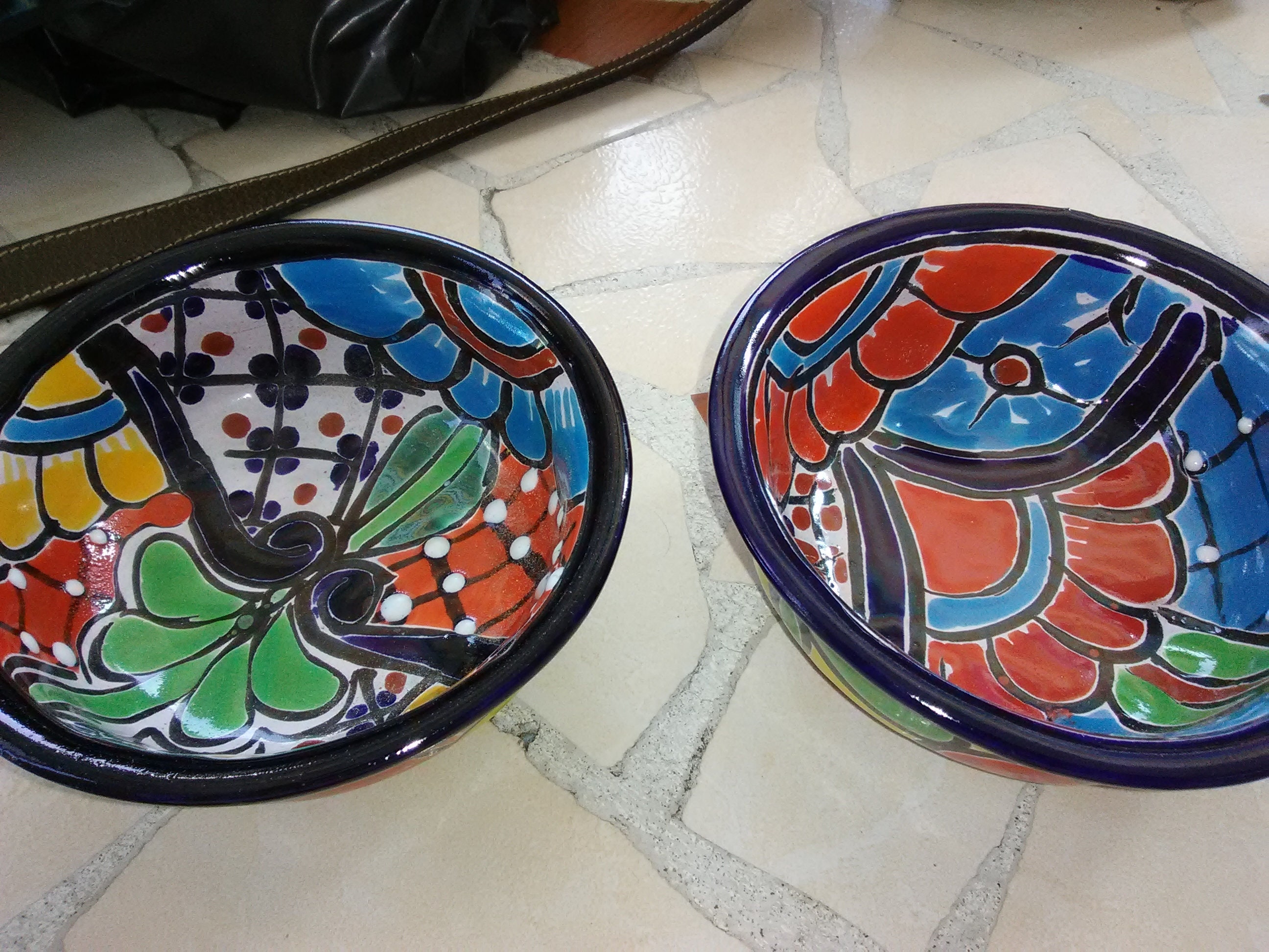 4 Salsa Talavera Bowls from Mexico Handcrafted Unique Folk Etsy