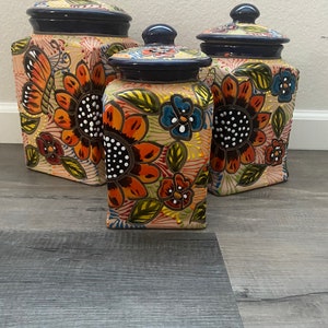 Tecumseh Ceramic Kitchen Canisters - Set of 3