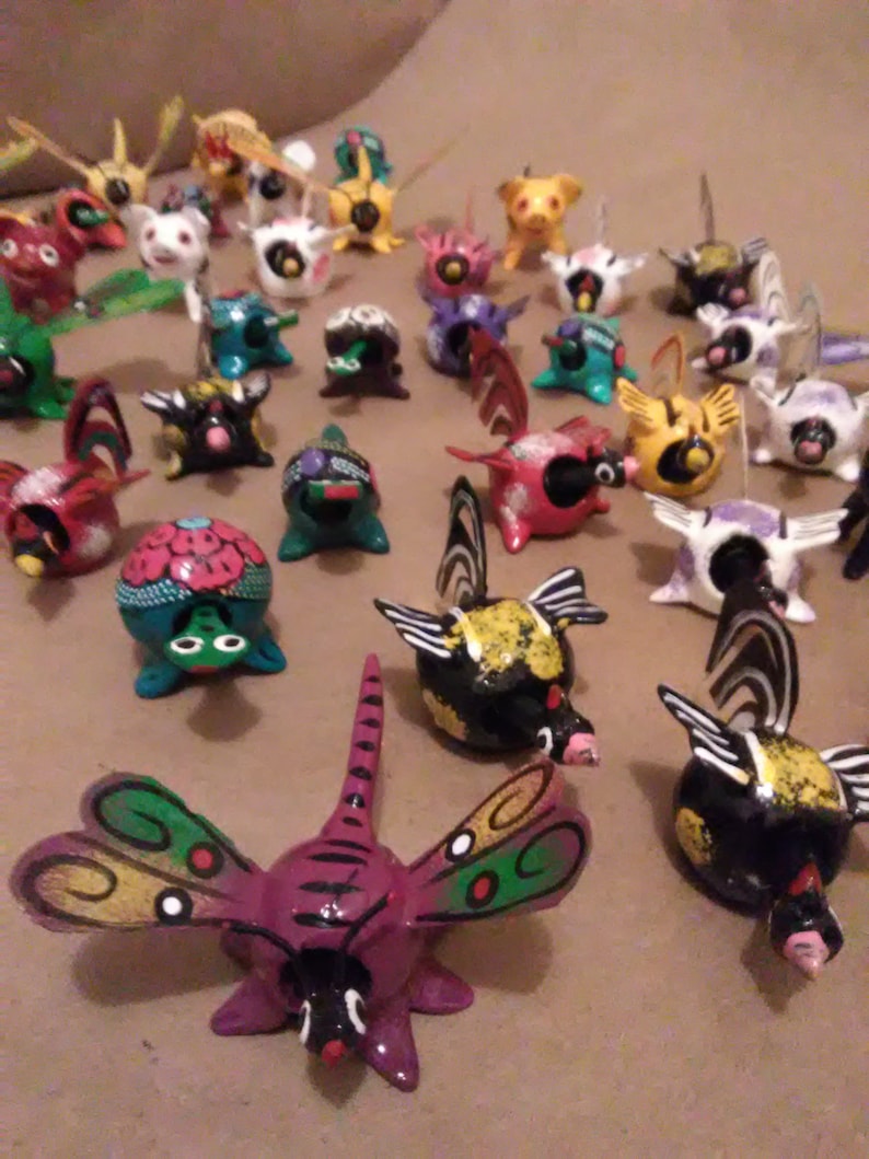 20 Mexican Bobble Head Animals Adorable Folk Art Toy from Etsy
