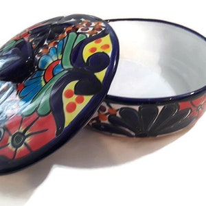 Talavera Tortilla Holder Beautiful Hand Painted Folk Art From Mexico, Created by Mexican Artisans