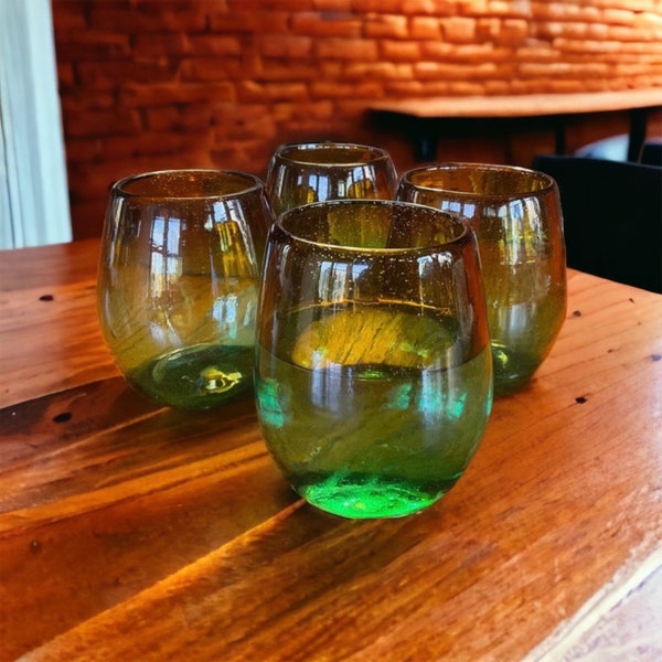 Green Mexican Wine Glasses Etsy