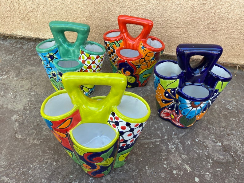 Mexican Talavera Ceramic Pottery Utensil Holder Made in Etsy