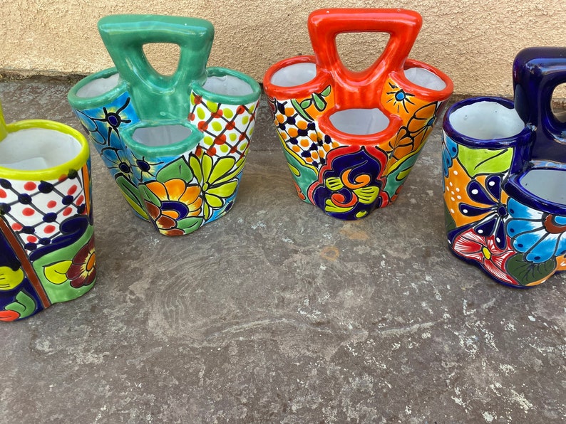 Mexican Talavera Ceramic Pottery Utensil Holder Made in Etsy