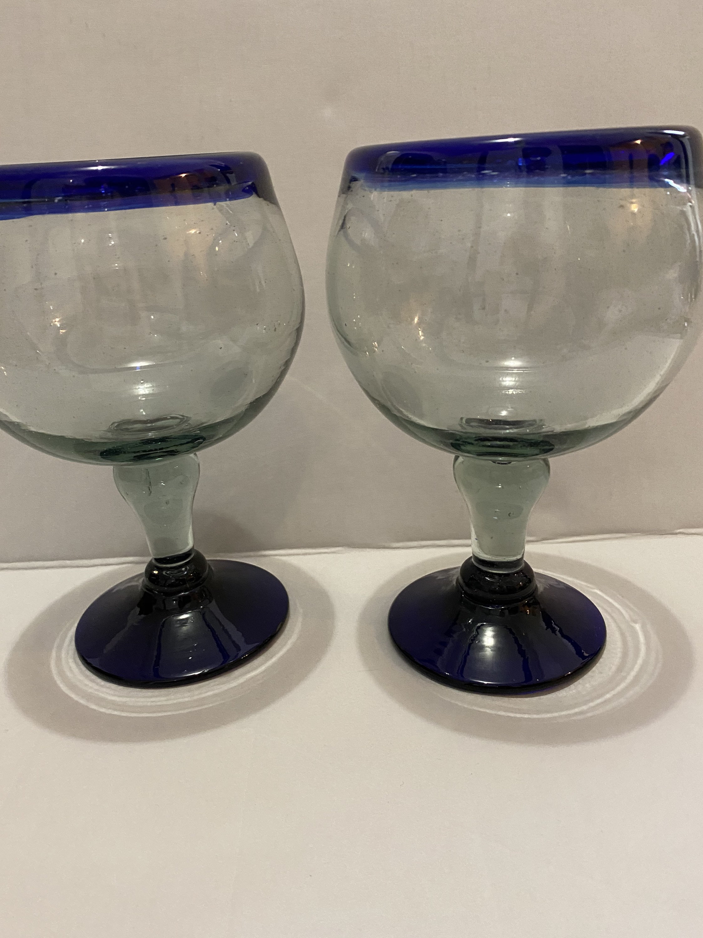 Fitted Schooner Hand Blown Mexican Margarita Glasses Shrimp Etsy