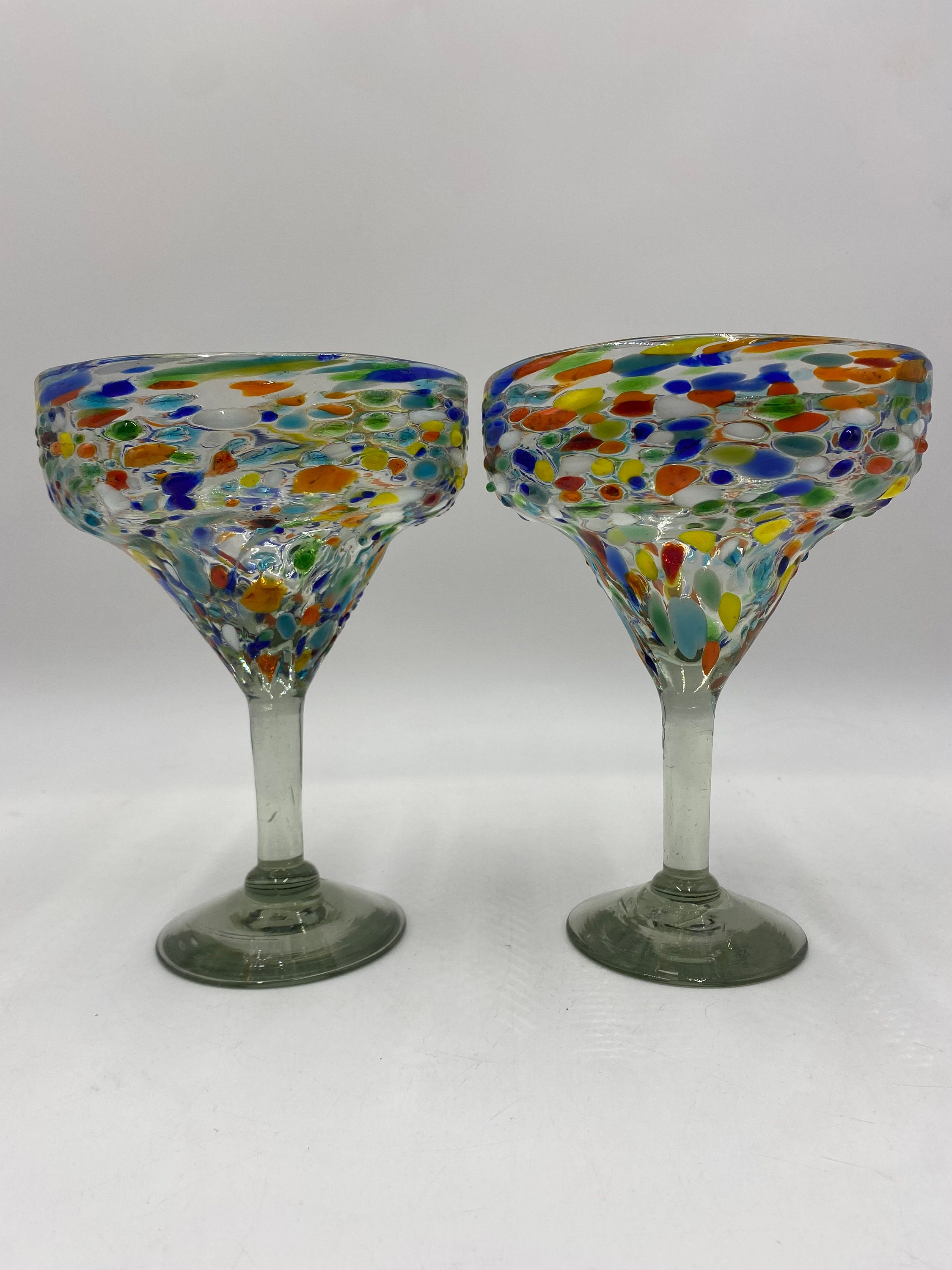 Hand Blown Mexican Margarita Glasses, Pebbled Mexican Glassware Choose Your  Set 2, 4, or 6 Glasses -  Hong Kong