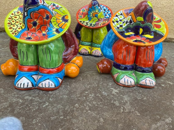 Canister Ponchito Mexican Talavera Cookie Jar Panchito the Hat Come off the  Canister, Great for Storing Cookies, Candies 