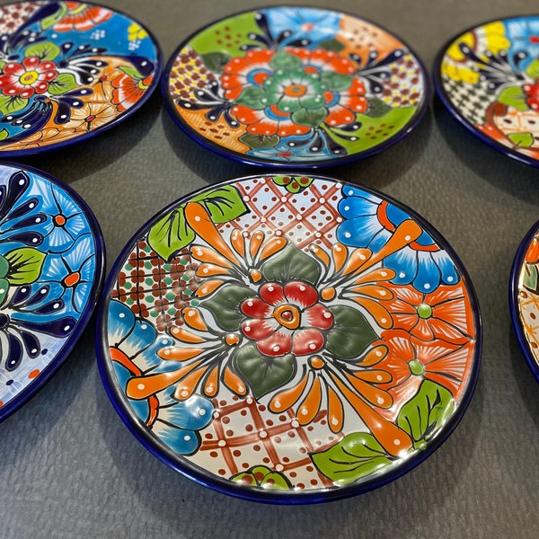 Mexican Pottery Talavera Plate 10" , Lead Free Heat Safe Hand painted Ceramic Folk Art From Mexico