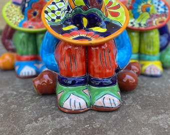 Mexican Pottery Canister, Ponchito Floral Canister, Sleeping Man Canister, Multicolored Floral Canister, Cookie Jar, Ceramic Kitchen Storage