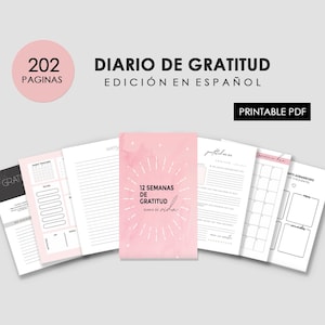 Diario de Gratitud en espagnol | Journal quotidien de gratitude, édition espagnole | journal de pleine conscience | journal de soins personnels | Remerciement imprimable
