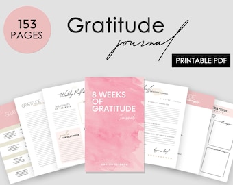 Diario de gratitud diario imprimible / diario de atención plena / diario de cuidado personal / Diario de Gratitud diario de gratitud imprimible digital