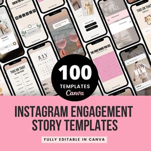 100 aesthetic Instagram Story Templates for canva IG stories Templates for small business bundle instagram template social media