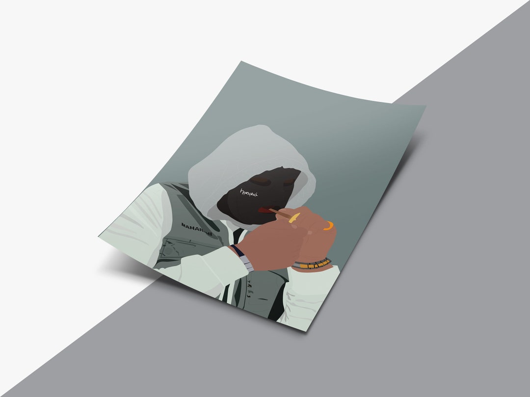 Huxho Rapper Poster M Huncho Poster Print | UK Rapper Wall Print Bedroom Office | Gift for ...