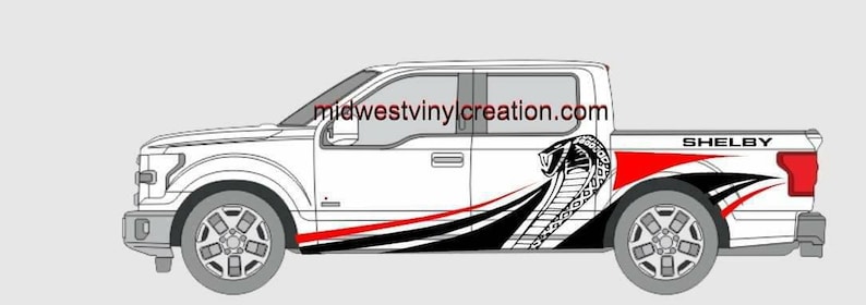 Shelby cobra snake truck decal set. ford f150