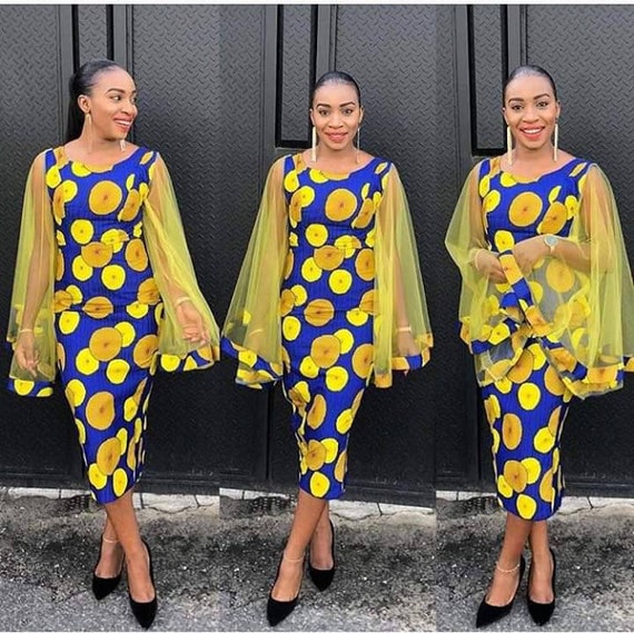 butterfly gown with ankara