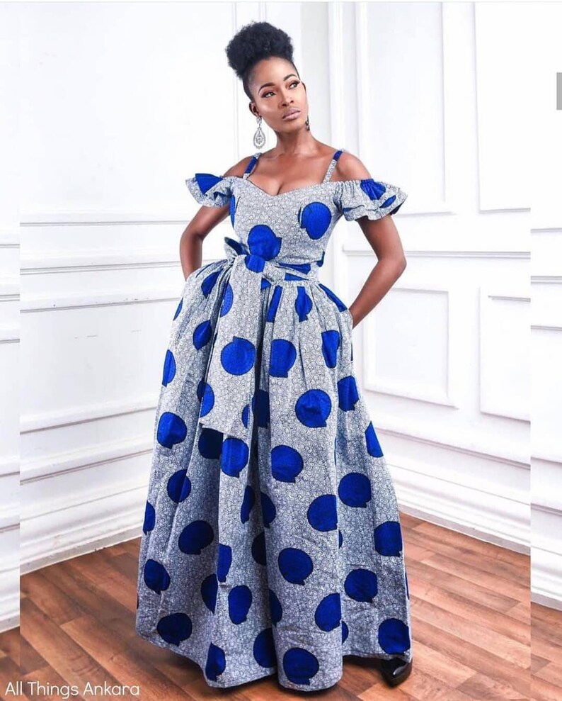 ankara off shoulder gown with elastic