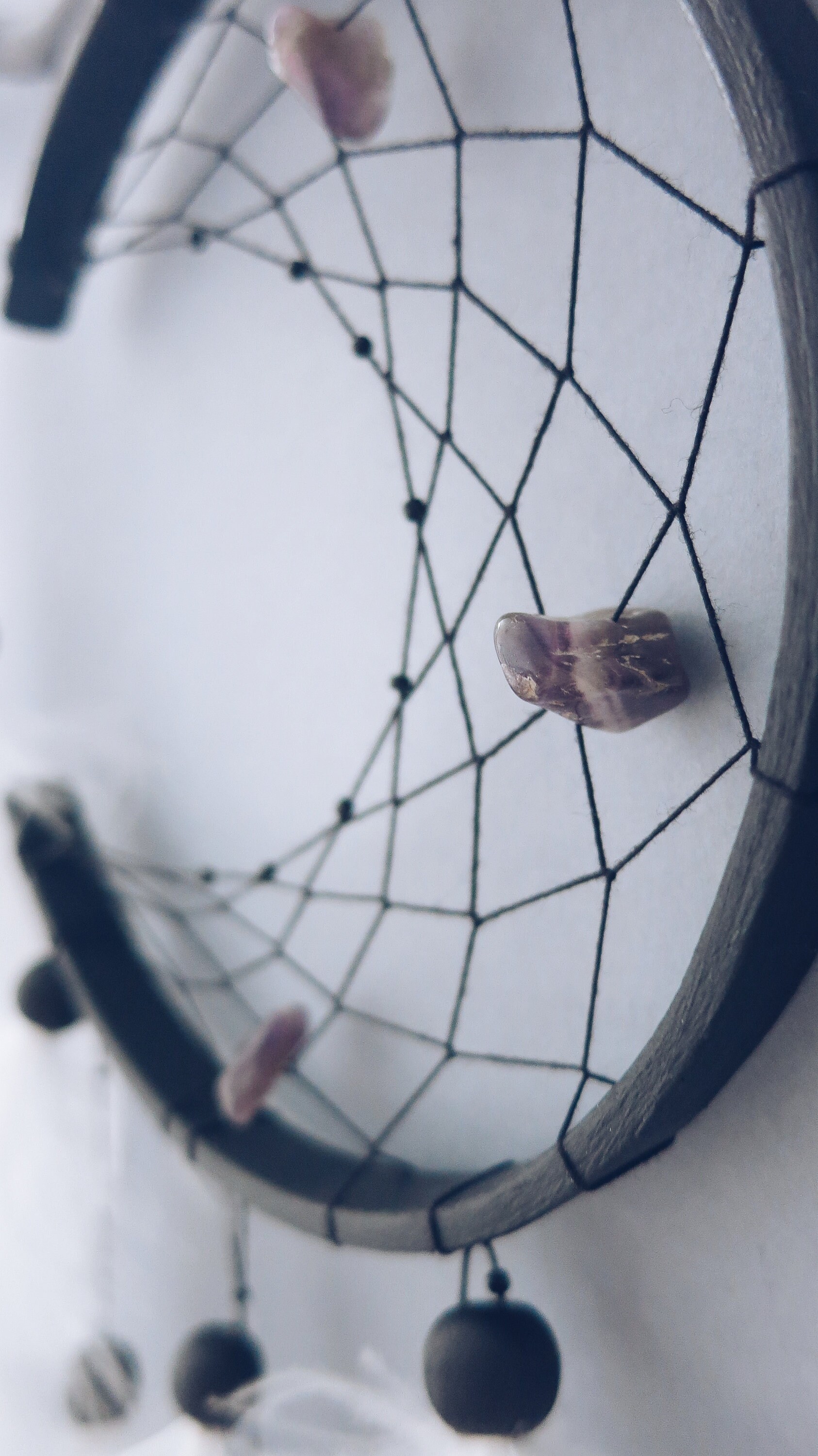 Traumfänger Wanddekoration - Handgefertigter Boho-Deko Mit Schwarzen Federn