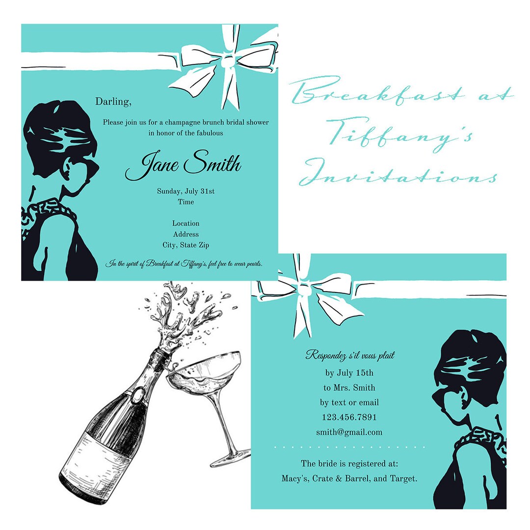 Breakfast at Tiffany's Invitation Template Bridal Shower - Etsy