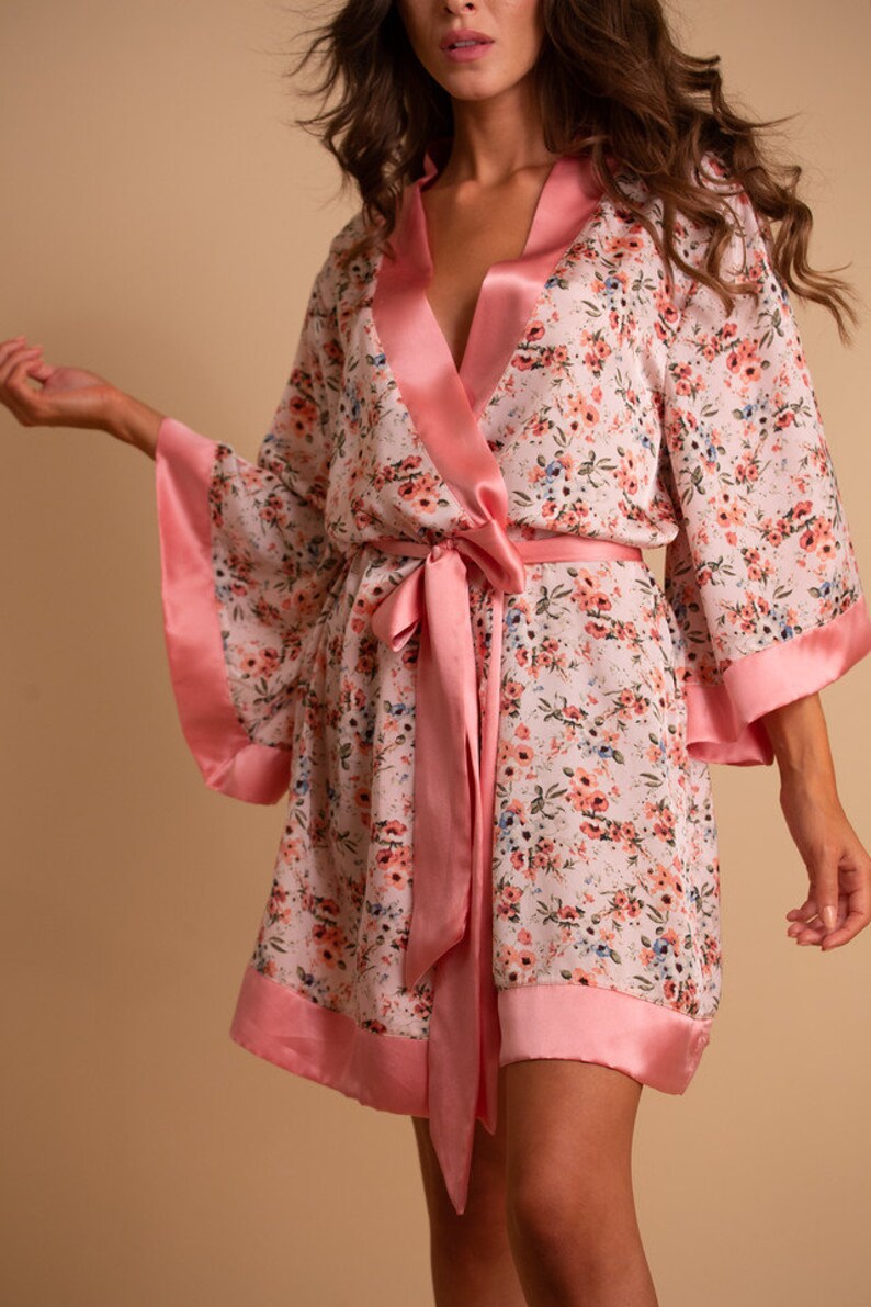 Bridal Robe Floral Bridesmaid Womens Robe Honeymoon Etsy