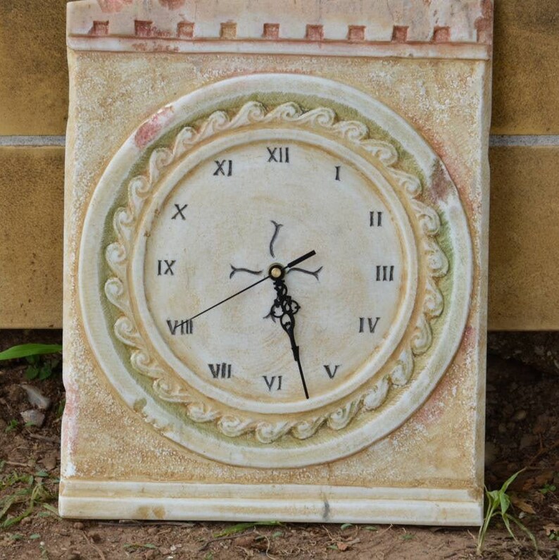 Greek Marble Wall Clock Handmade Ancient Greece Collectable Etsy