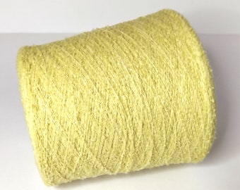 Alpaca boucle yarn on cone Alpaca merino wool Loop and thread yarn Super soft alpaka wool yarn Machine knitting yarnYellow knitting yarn