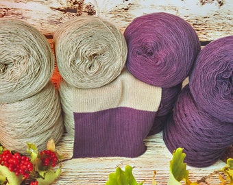 Cône de fil à tricoter Fil de laine gris violet Fil de crochet Fil de cône italien Cadeaux pour tricoteuses Fil conique pour machine à tricoter Fil pour pull