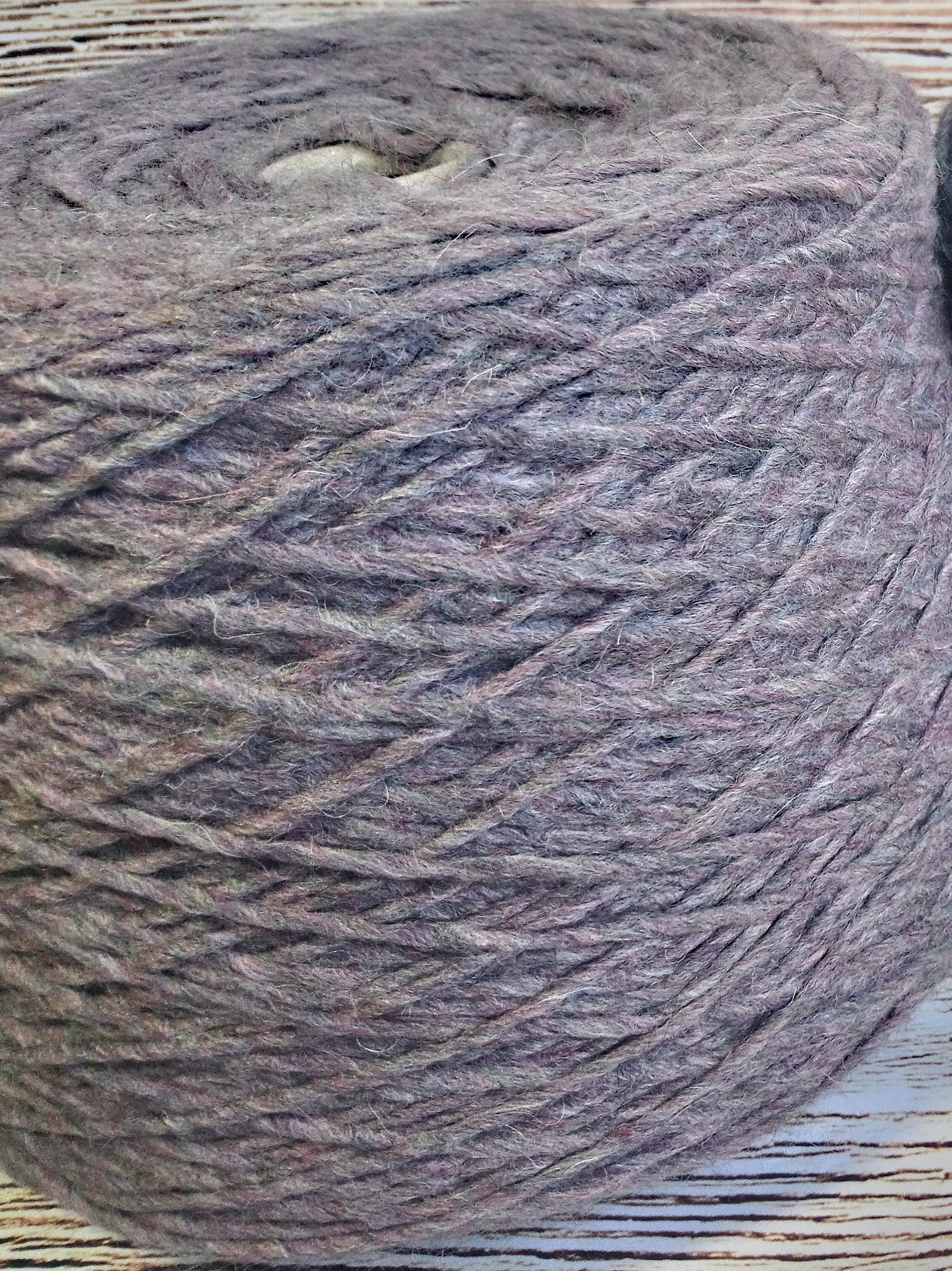 Gray Chunky Wool Yarn Cone Mixed Bulky Italy Yarn Thick Yarn Wool Soft