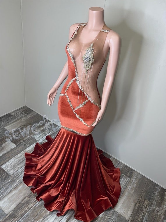 green emerald velvet dress Sweetheart Velvet Mermaid Dress with Slit main image 0