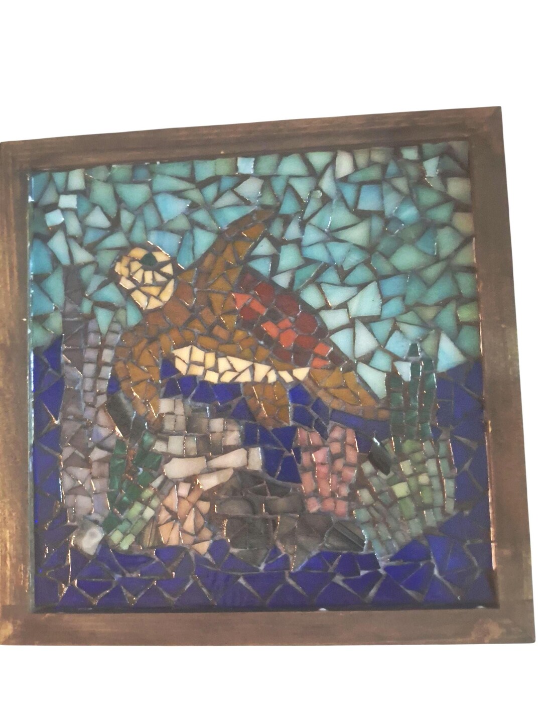 Mosaic Art Handmade Sea Turtle Handmade 8x8 Picture on Wood Backed ...