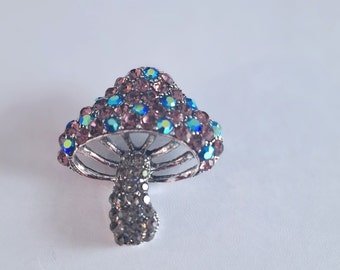 Broche de setas con cristales 3D AB estilo vintage plateado Aurora Boreal