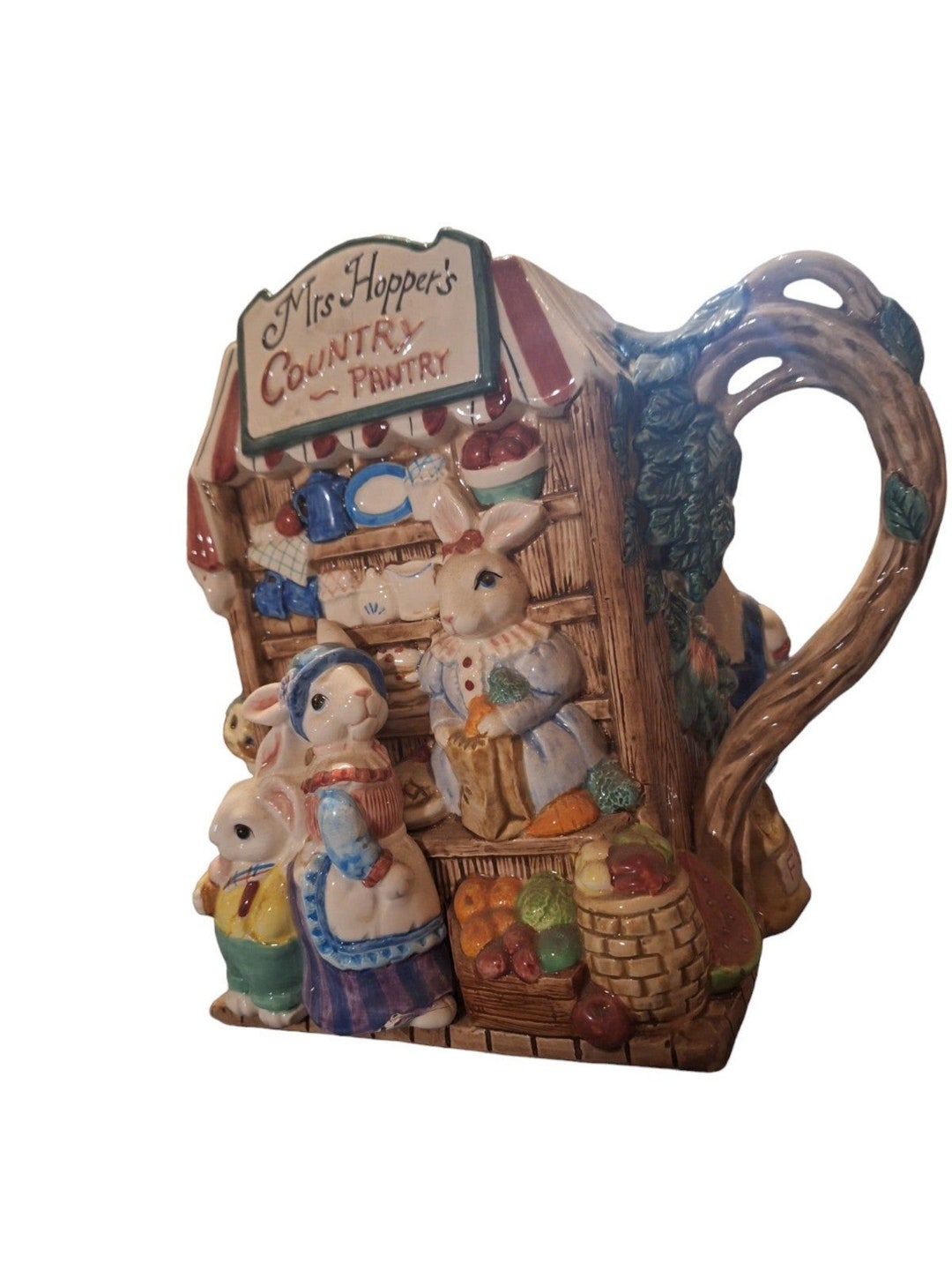 FITZ AND FLOYD 置物　小物入れ Vintage Fitz and Floyd Collectible Drink Pitcher, Mrs Hopper's