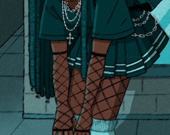 Black Anime Girl Etsy Black Anime Girl Etsy
