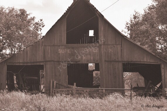 Old Red Barn Old Photo Etsy