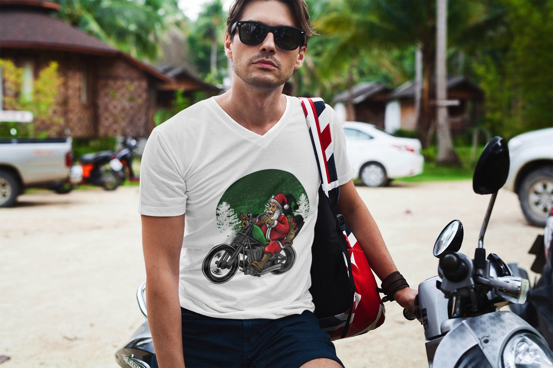 Motorcycle Santa Biker Santa Christmas Shirt Badass Santa | Etsy