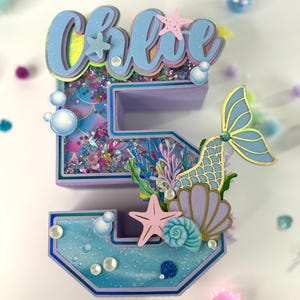 Mermaid Inspired 3D Letter, Under the Sea 3D Letter,  Sirena Letras 3D, 3D Letters, Shaker 3D Letter, Sea 3D Letter, Mermaid Party Decor